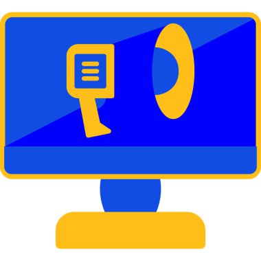 monitör web simgesi basit illüstrasyonunu izle