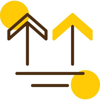 Düz biçimli ok yönü konumu simgesi