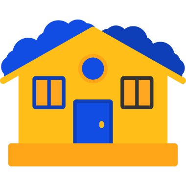 Bina. Web simgesi basit illüstrasyon