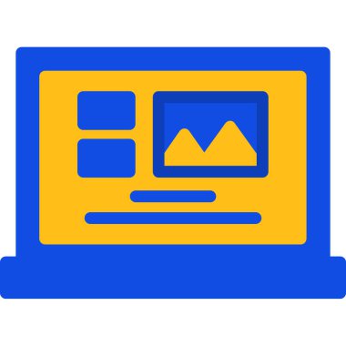 Ağ simgesi. dizüstü bilgisayar, vektör çizimi