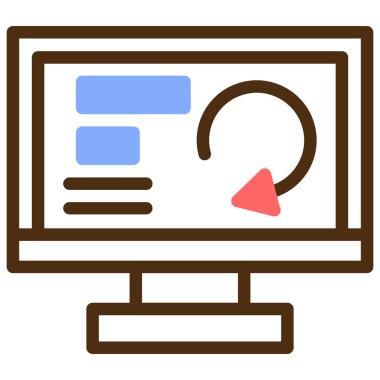 bilgisayar izleme simgesi, vektör illüstrasyonu