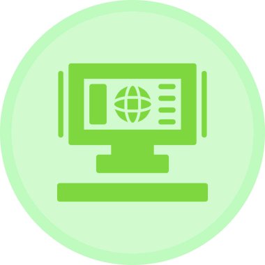 bilgisayar monitörü web simgesi, basit vektör illüstrasyonu