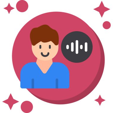 Mikrofonlu bir adamın vektör çizimi