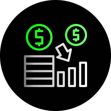 Dolar vektör simgesi. düz yuvarlak sembol, siyah renk yuvarlak kare bir düğme içinde beyaz arkaplan üzerinde.