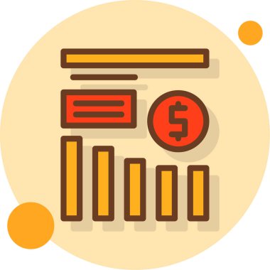 Doldurulmuş ana hatlar biçiminde iş büyümesi grafiği simgesi