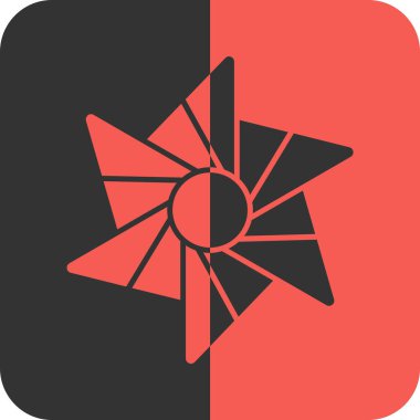 Düz stil simgesinde yel değirmeni