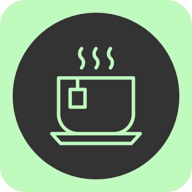 Kişisel ve ticari kullanım için vektör sıcak çay simgesi.