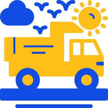 kamyon dağıtım web simgesi basit vektör illüstrasyonu