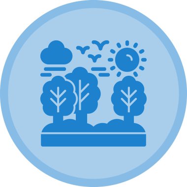 güzel peyzaj vektör çizgisi simgesi