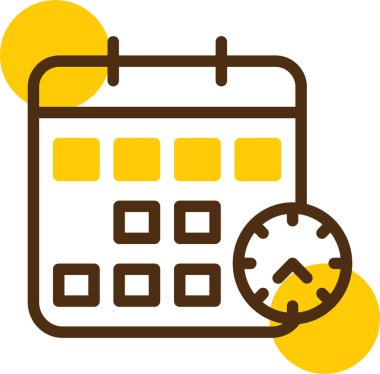 tarih ve saat simgesi, vektör illüstrasyonu