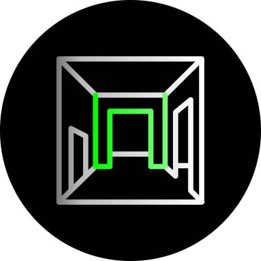 Modern b 'nin vektör illüstrasyonu kapı simgesinden yoksun