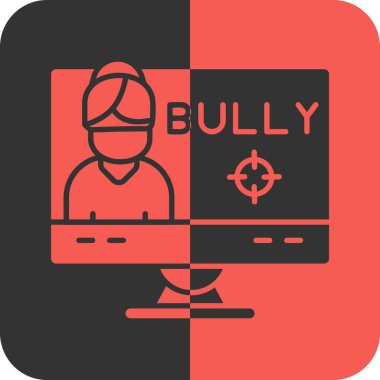 siber zorbalık düz vektör simgesi