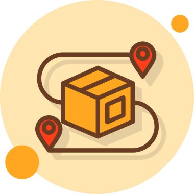 sevkiyat - dağıtım ve ulaşım - tamamlama kategorisinde dağıtım konumu haritası simgesi