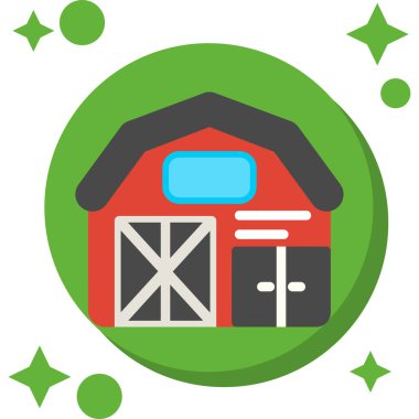 çiftlik evi simgesi, vektör illüstrasyonu