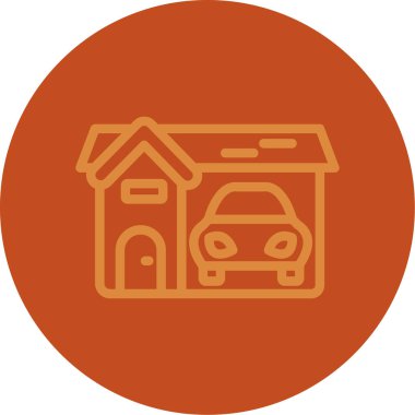 Bir bina simgesinin vektör illüstrasyonu