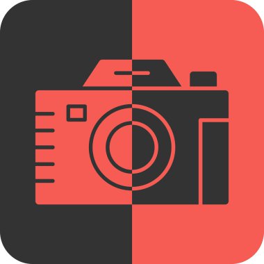 Beyaz arka plan, vektör, illüstrasyon izole kamera düz simgesi