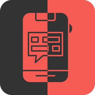 Konuşma baloncuklu akıllı telefon, vektör, illüstrasyon