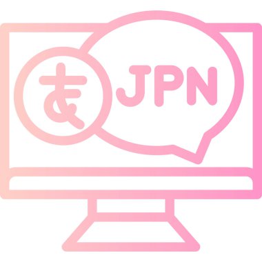 Yen para birimi olan bir bilgisayarın vektör çizimi