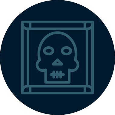 Moda tasarım tarzında kafatası simgesi. n simgesi mavi vektör çiziminde izole edildi. ağ ve uygulama için kafatası vektör çizimi