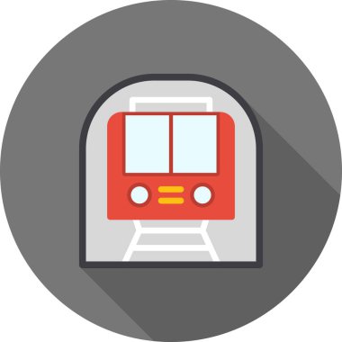 tren simgesi, düz tasarım