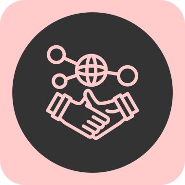 küresel ortaklık vektörü simgesi modern basit tasarım illüstrasyonu