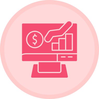 Bir monitörün modern simgesinin vektör çizimi