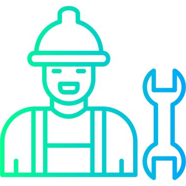 İşçi simgesi modada izole edildi.