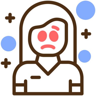 Üzgün kadın. Basit resimleme