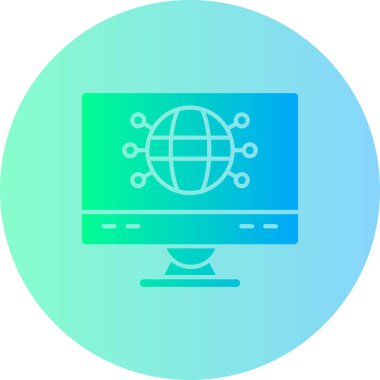 Bilgisayar. Web simgesi basit illüstrasyon