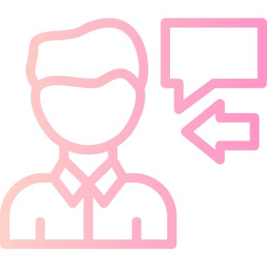 Konuşma balonu simgesi olan bir kadının vektör çizimi