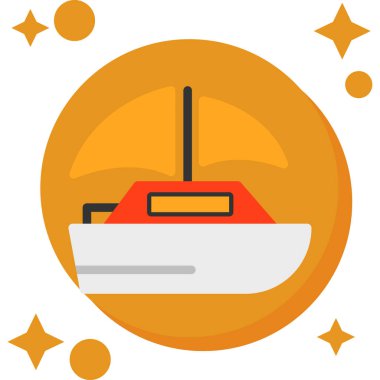 Bir tekne simgesinin vektör illüstrasyonu