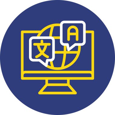 Bilgisayar. Web simgesi basit illüstrasyon