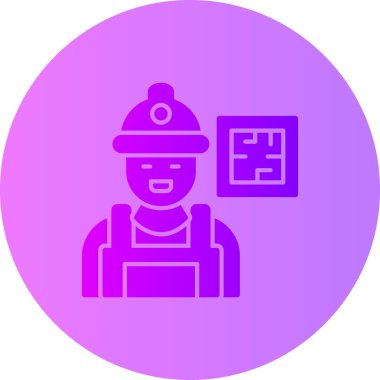 İşçi. Web simgesi basit illüstrasyon