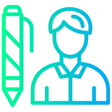 Kalem simgesi olan bir adamın vektör çizimi