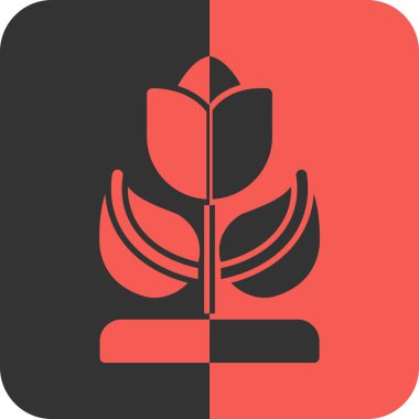 Çember içinde bitki ve çiçeğin vektör simgesi