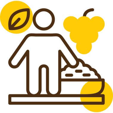 Sepetli bir kadının vektör çizimi