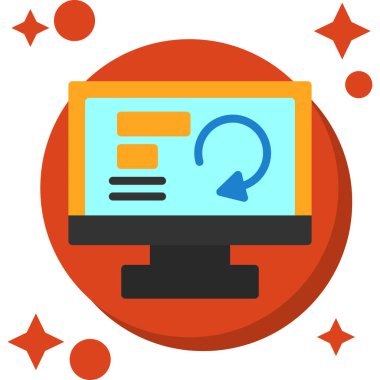 Bilgisayar masaüstü. Web simgesi basit illüstrasyon