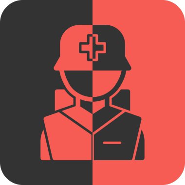 Hemşire, tek tip vektör illüstrasyonu. beyaz arkaplanda siyah gölgesi olan düz tasarım.