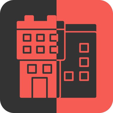 bina simgesi, düz tasarım resimleme.