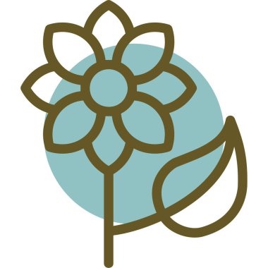 Çiçek. Web simgesi basit illüstrasyon