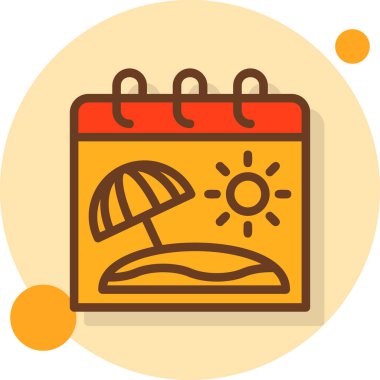 yaz tatili ikon vektör illüstrasyonu