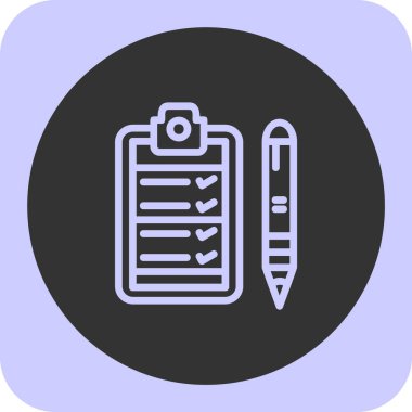 Kontrol listesi. Web simgesi basit illüstrasyon