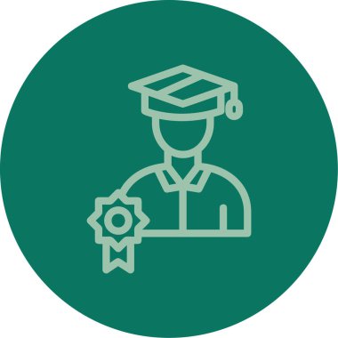 Mezuniyet kap satır simge vektör çizim