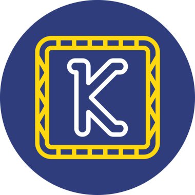 vektör harfi k simgesi