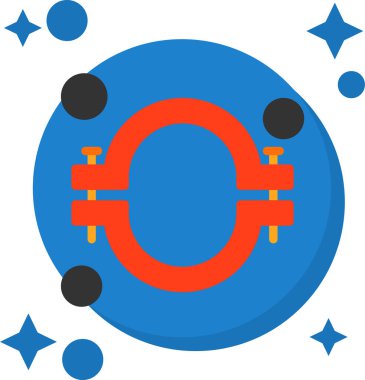 Vektör simgesi. Yuvarlak bir simgenin düz çizimi