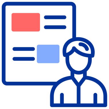 Bir kişinin modern simgesinin vektör illüstrasyonu