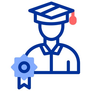 diploma. Web simgesi basit illüstrasyon