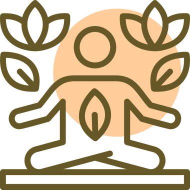 yoga. Web simgesi basit illüstrasyon