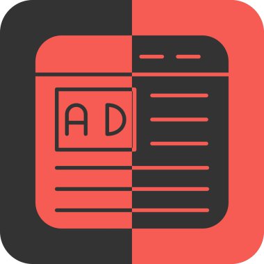 Sancak Ad Kırmızı Ters Ağ simgesi, vektör illüstrasyonu