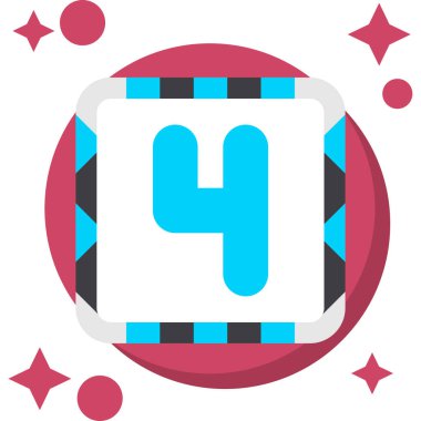 4 numaralı simge vektör illüstrasyonu